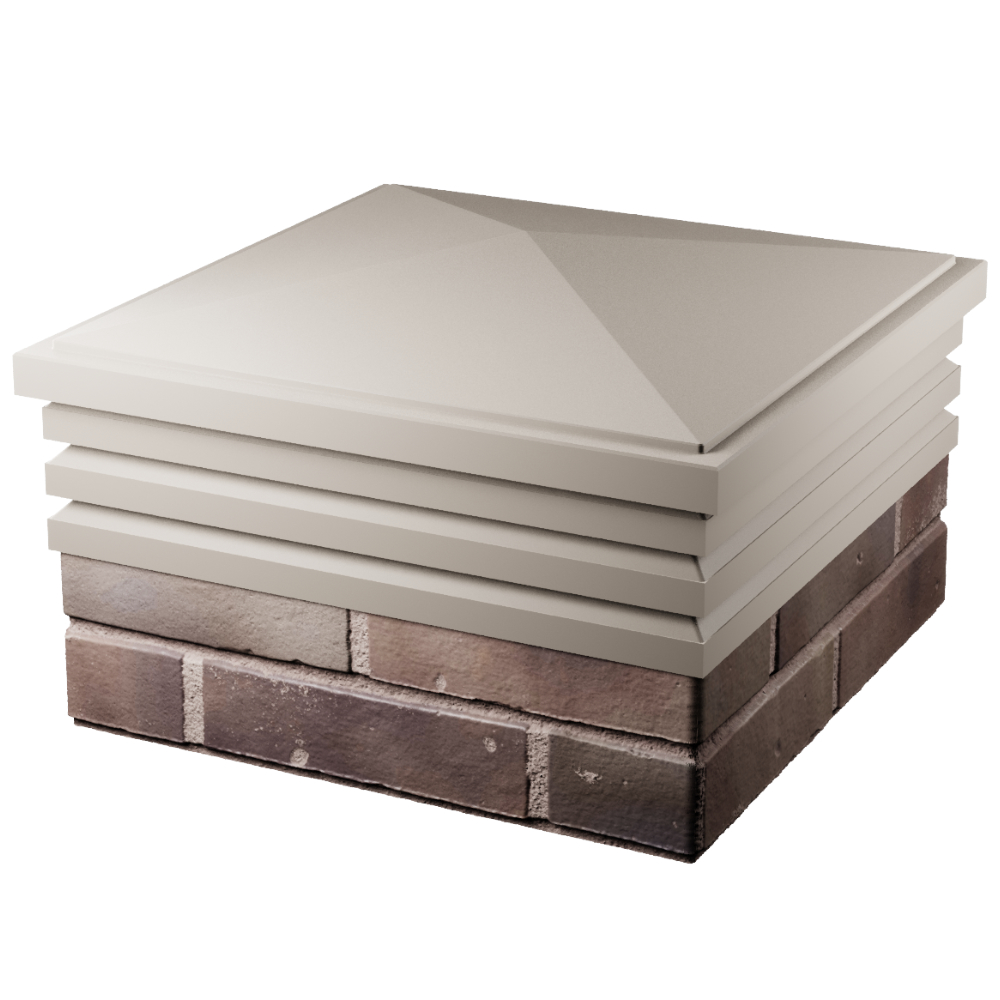 Колпак Zking Бона ХайТек Бежевый на столб 2х2 кирпича (513х513мм) в Новокуйбышевске фото