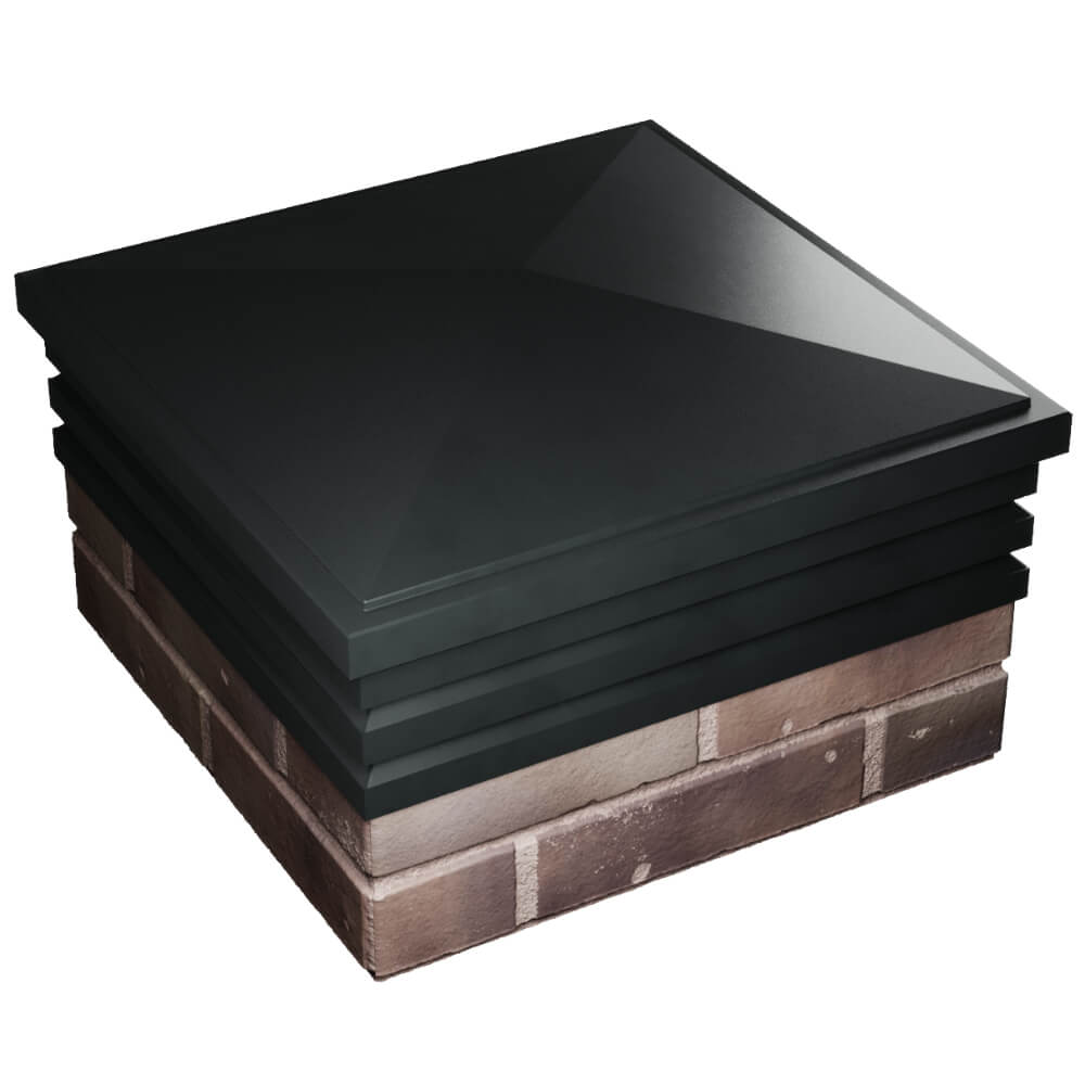 Колпак Zking Бона ХайТек Черный на столб 2х2 кирпича (513х513мм) в Новокуйбышевске фото