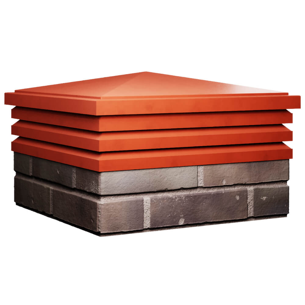 Колпак Zking Бона ХайТек Красный на столб 2х2 кирпича (513х513мм) в Новокуйбышевске фото