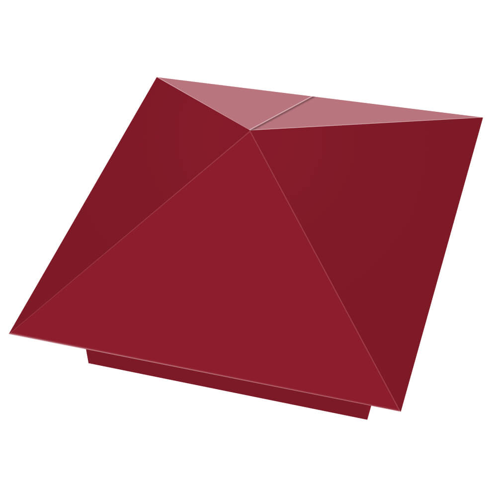 Колпак металлический 400х400мм RAL3003 Рубин заборный Новокуйбышевск фото