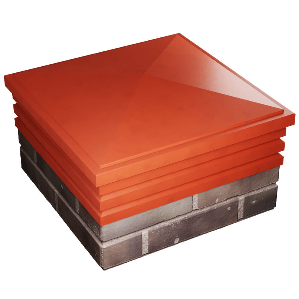 Колпак Zking Бона ХайТек Красный на столб 2х2 кирпича (513х513мм) в Новокуйбышевске фото