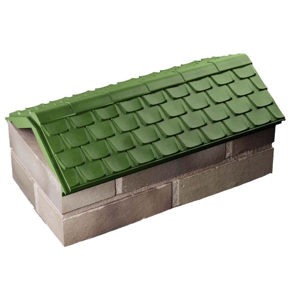Парапет Zking Эльбрус Зеленый с посадкой на 1 кирпич (255мм) в Новокуйбышевске фото