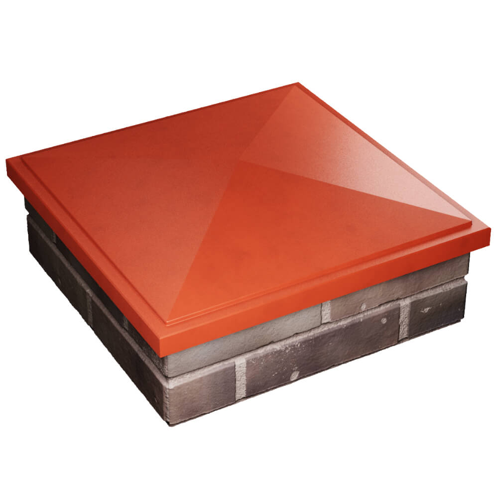 Колпак Zking БонаМоно Красный на столб 2х2 кирпича (515х515, 530х530мм) в Новокуйбышевске фото